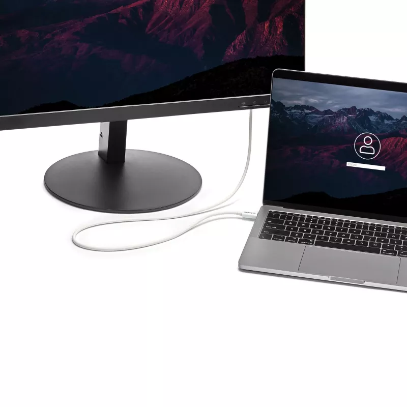 Cabo Thunderbolt 3 StarTech.com – 20 Gbit/s – 1 m – branco – compatível com Thunderbolt, USB e DisplayPort