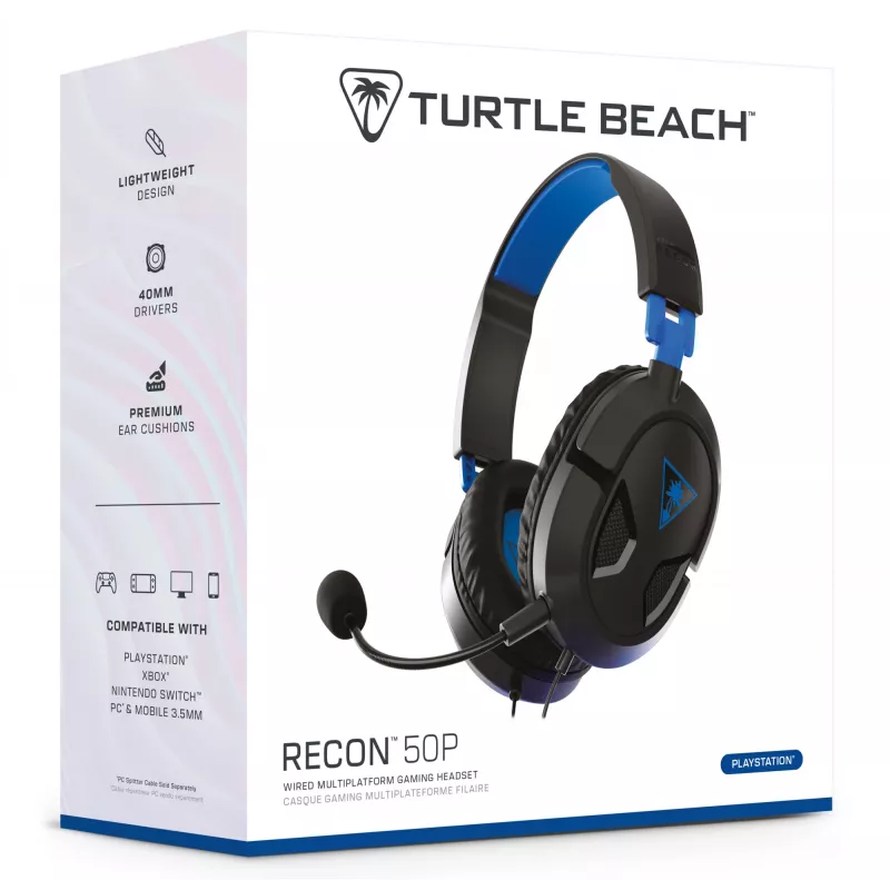 Headset Turtle Beach Recon 50P headset gaming com fios – PS5, PS4, Xbox Series X ou S, Xbox One e PC