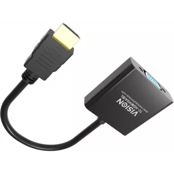 Adaptador de cabo de vídeo Vision TC-HDMIVGA/BL