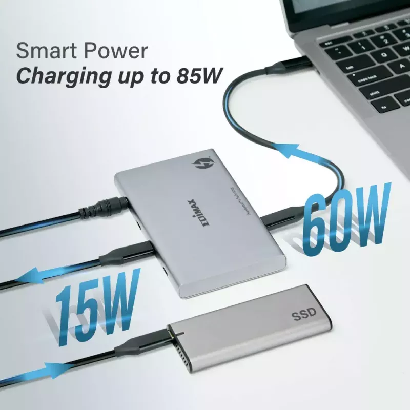 Edimax TD-405BP mini estação de ancoragem Thunderbolt 4 5 em 1, 85 W