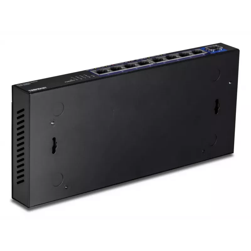 Switch de rede não gerido TRENDnet TEG-S5091 — 8 portas RJ-45 2.5G, 60 Gbit/s, 12V, para montagem na parede