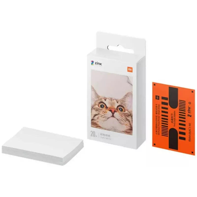 Papel para impressora fotográfica portátil Xiaomi Mi TEJ4019GL 20 folhas de papel fotográfico, 2x3 polegadas