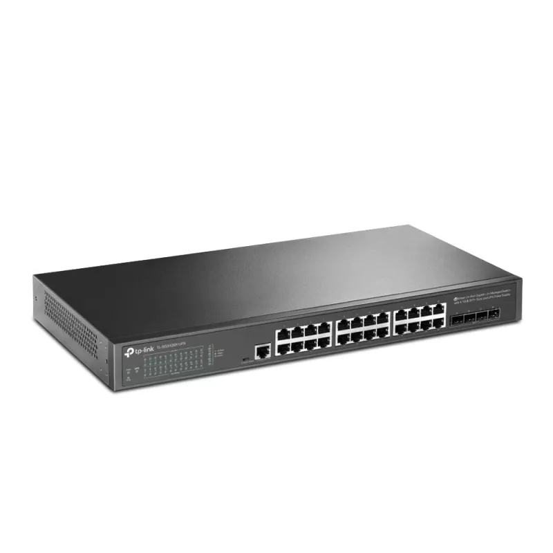 Switch de rede TP-Link JetStream TL-SG3428X-UPS gerido L2+/L3 Gigabit Ethernet (10/100/1000) 1U preto