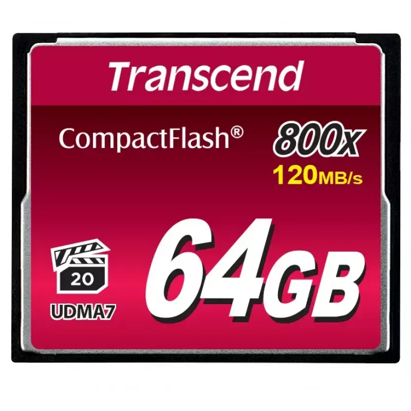 Memória flash Transcend 64 GB CompactFlash 800x TS64GCF800