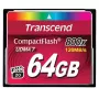 Memória flash Transcend 64 GB CompactFlash 800x TS64GCF800