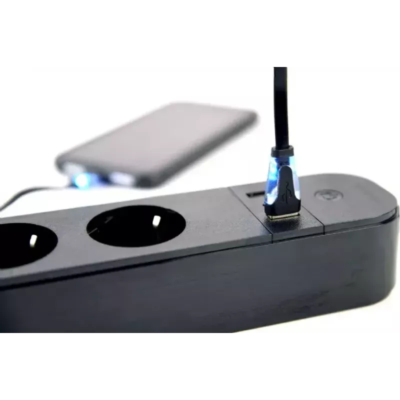 Régua de tomadas Gembird TSL-PS-S4U-01 Smart 4 tomadas AC