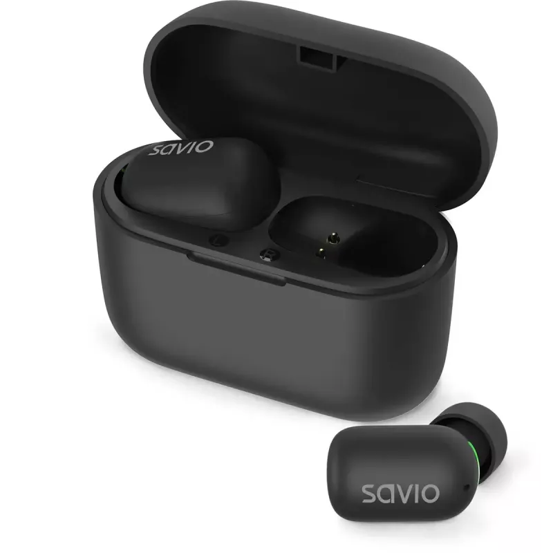 Savio TWS-09 auriculares intra-auriculares True Wireless, Bluetooth 5.1, IPX5, microfone integrado, 20–20000 Hz, pretos