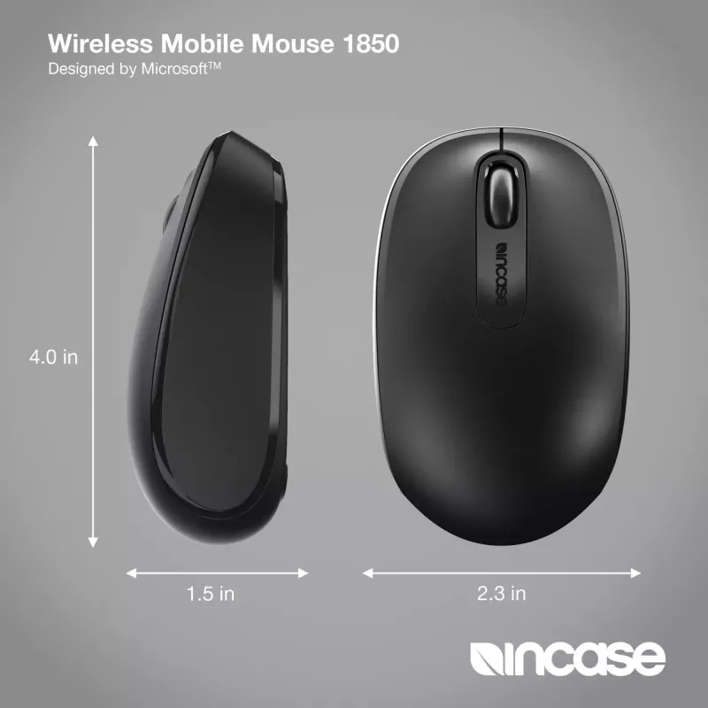 Rato Incase Designed by Microsoft Wireless Mobile 1850 Viagem Ambidestro RF Sem fios Ótico