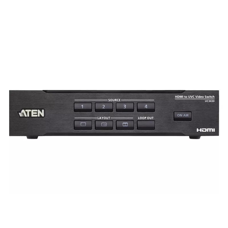 ATEN UC3430 CAMLIVE PRO comutador de vídeo 4K com 4 entradas HDMI para USB