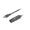 ATEN UE3315A cabo de extensão USB 3.2 Gen 1 ativo, USB-A (macho) para USB-A (fêmea) com bloqueio, 15 m, preto