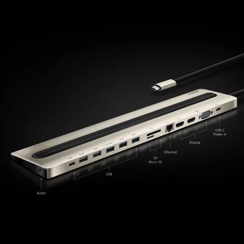 Dock multiportas USB-C ATEN com Power Pass-Through