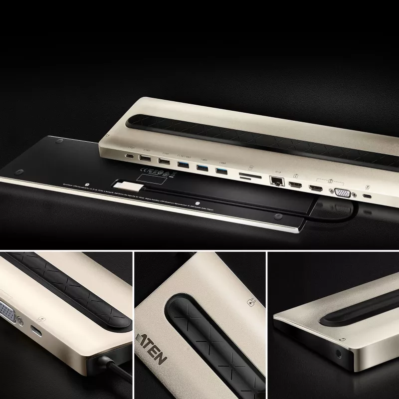 Dock multiportas USB-C ATEN com Power Pass-Through