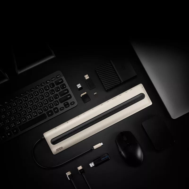 Dock multiportas USB-C ATEN com Power Pass-Through
