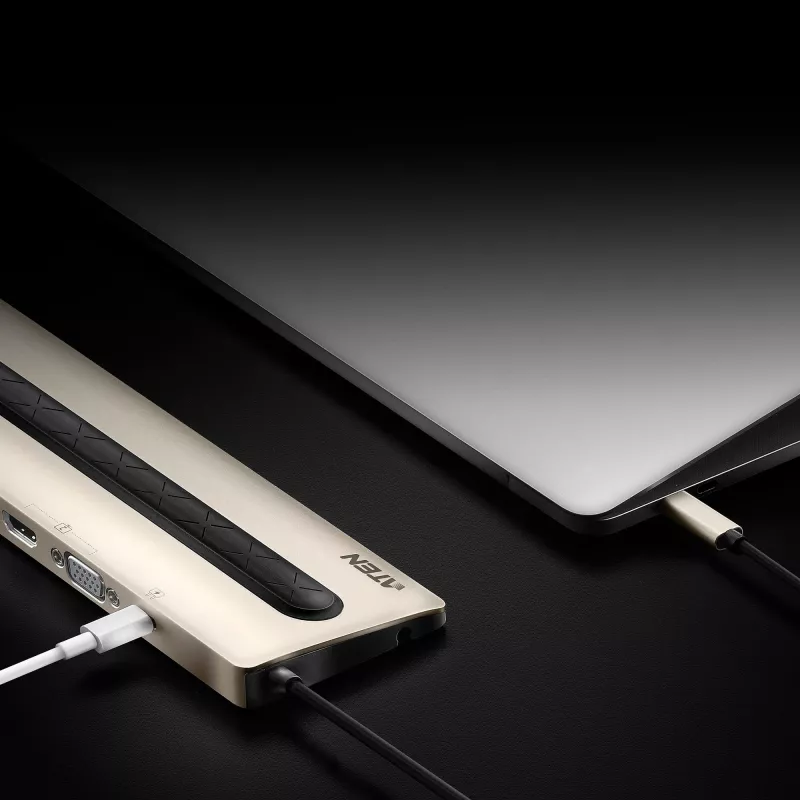Dock multiportas USB-C ATEN com Power Pass-Through