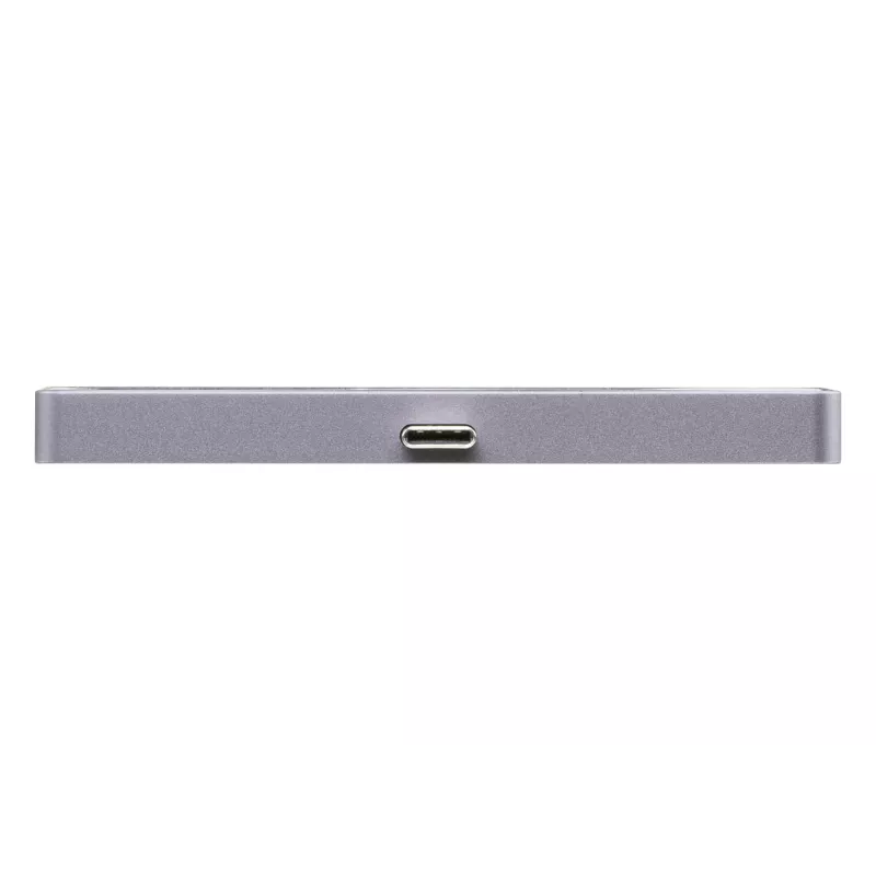 Dock de viagem USB-C ATEN com passagem de corrente, Universal, USB Type-C, preto, prateado