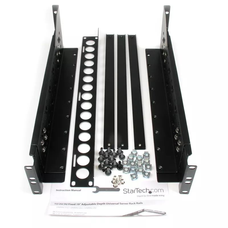 Calhas de rack universais fixas de 19 polegadas StarTech.com 3U com profundidade ajustável