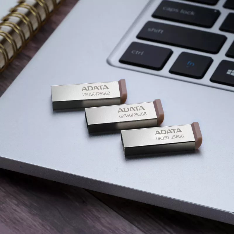 Pen drive USB ADATA UR350 256 GB USB Type-A 3.2 Gen 1 (3.1 Gen 1) castanho, aço inoxidável