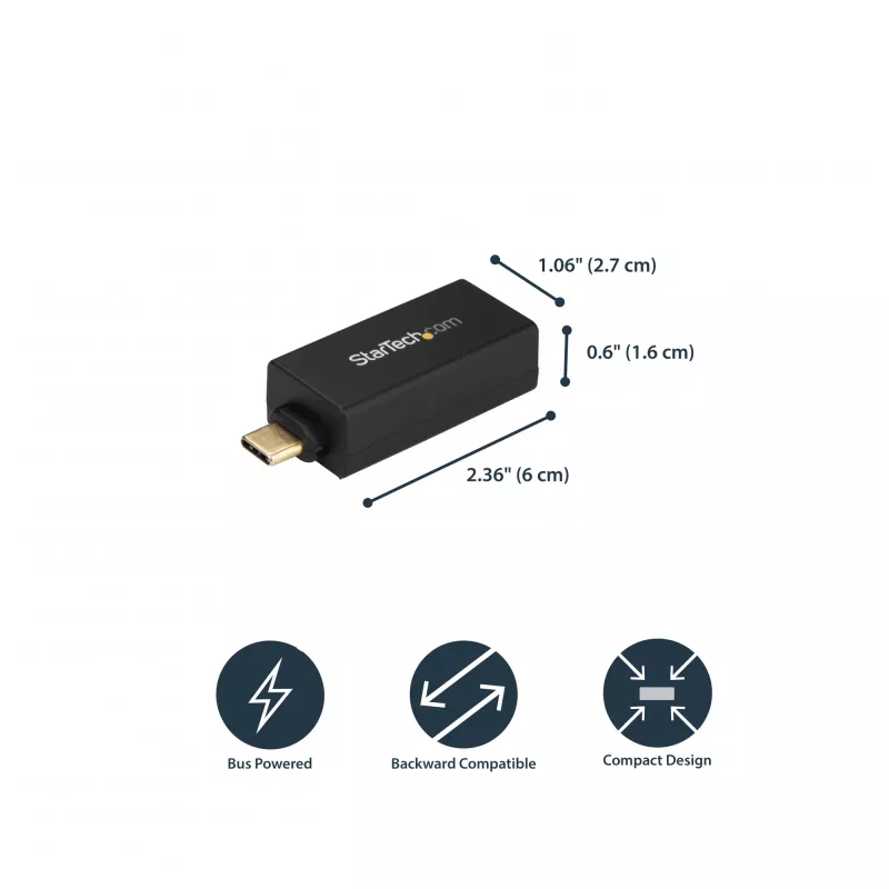 Adaptador USB C para Gigabit Ethernet StarTech.com – 1 Gbit/s NIC Adaptador de rede USB 3.0/USB 3.1 tipo C – 1GbE USB-C para porta RJ45/LAN compatível com Thunderbolt 3 Windows MacBook Pro Chromebook
