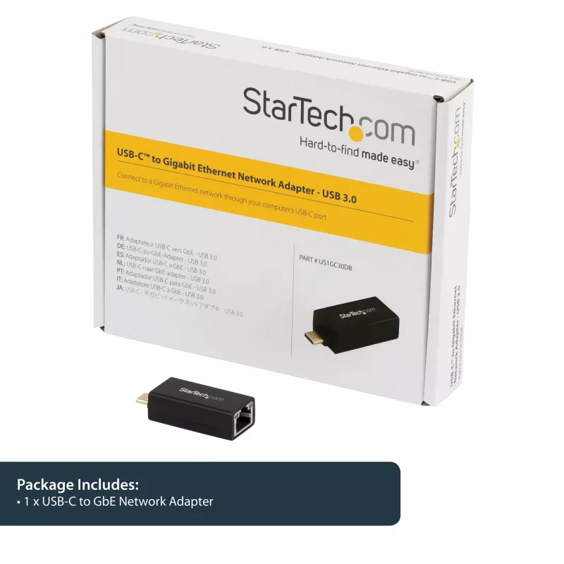 Adaptador USB C para Gigabit Ethernet StarTech.com – 1 Gbit/s NIC Adaptador de rede USB 3.0/USB 3.1 tipo C – 1GbE USB-C para porta RJ45/LAN compatível com Thunderbolt 3 Windows MacBook Pro Chromebook