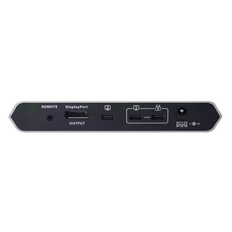 Comutador dock KVM USB-C DisplayPort 4K de 2 portas ATEN com Power Pass-through