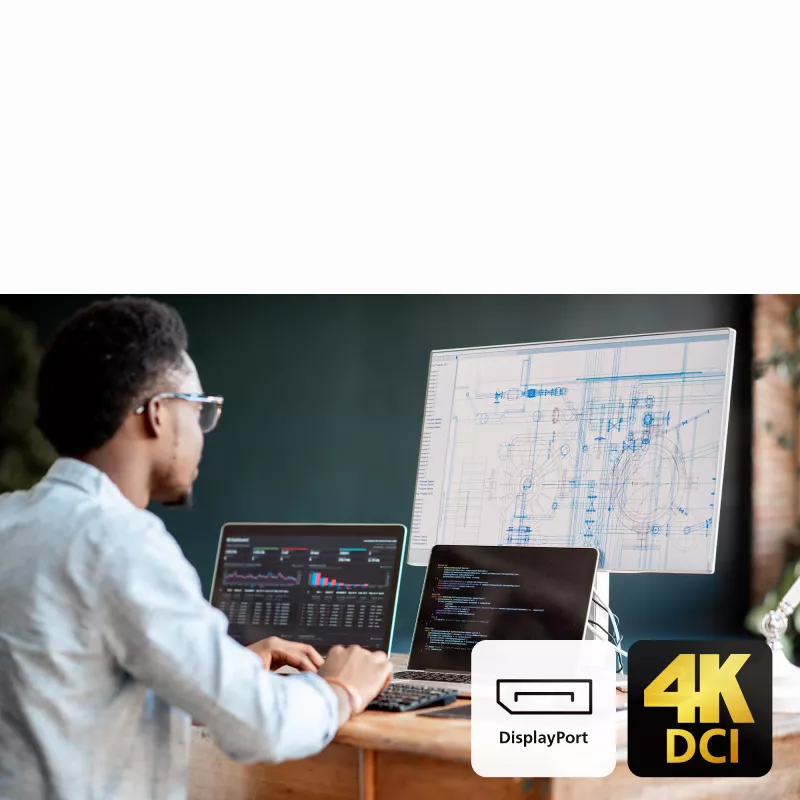 Comutador dock KVM USB-C DisplayPort 4K de 2 portas ATEN com Power Pass-through