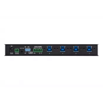 Comutador industrial USB 3.1 Gen1 de 4 portas ATEN, 5 Gbit/s, preto, metal, 0 - 50 °C, -20 - 60 °C, 0 - 80%