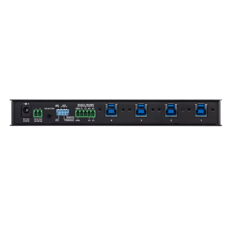 Comutador industrial USB 3.1 Gen1 de 4 portas ATEN, 5 Gbit/s, preto, metal, 0 - 50 °C, -20 - 60 °C, 0 - 80%