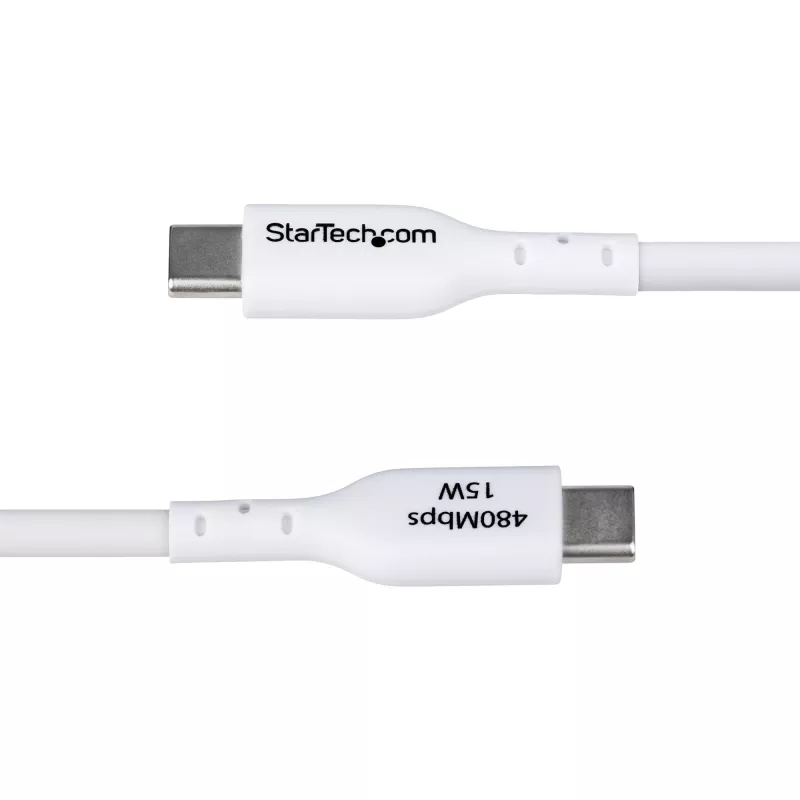 Cabo de carregamento USB-A para USB-C de 3m (9.8ft) StarTech.com, carregar e sincronizar, 3A, USB 2.0, revestimento TPE – cabo de carregamento USB branco
