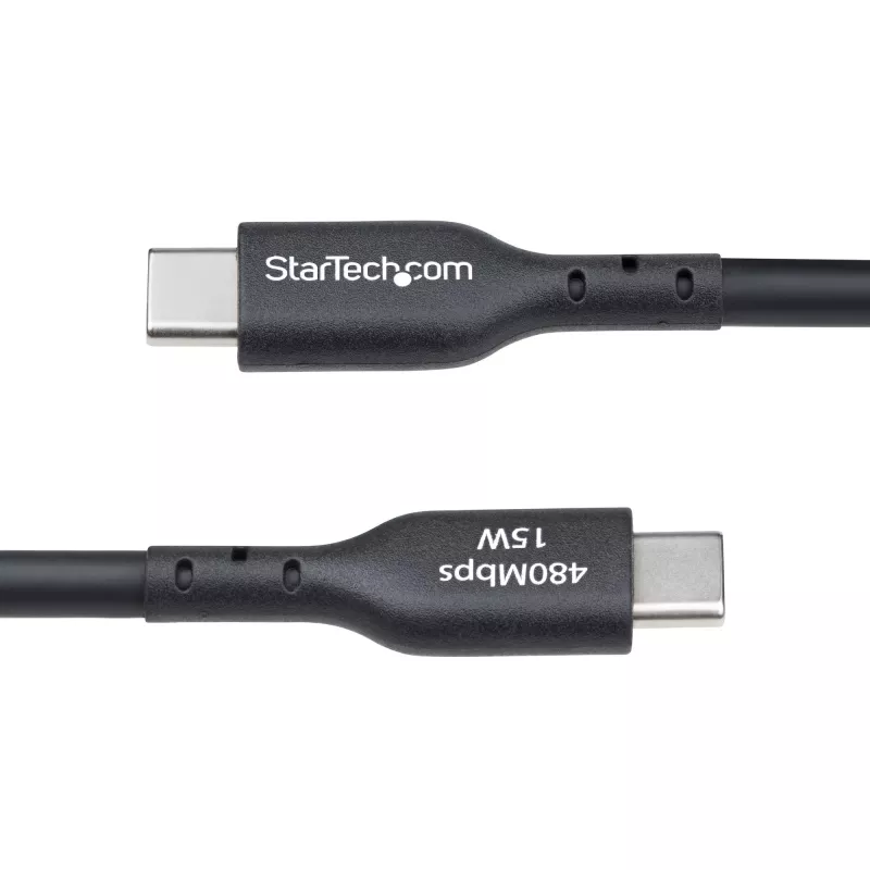 Cabo de carregamento USB-A para USB-C de 4m (13ft) StarTech.com, carregar e sincronizar, 3A, USB 2.0, revestimento TPE – cabo de carregamento USB preto