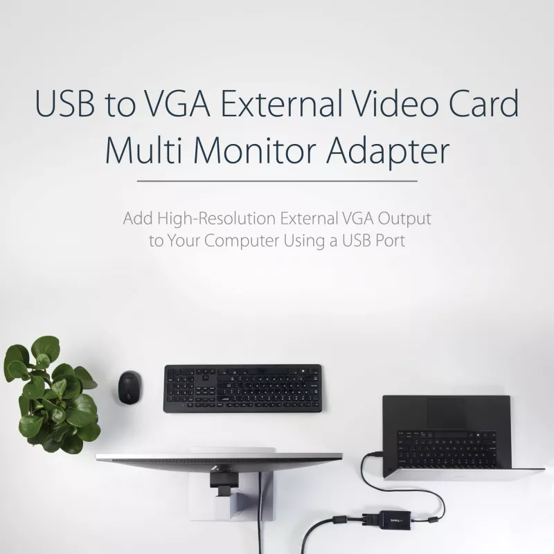 Adaptador USB 2.0 para VGA StarTech.com, conversor USB para monitor VGA para Windows, 1080p (sem suporte para macOS/ChromeOS/Linux) - TAA
