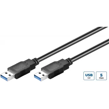 Cabo USB Microconnect USB3.0AA1B USB 3.2 Gen 1 (3.1 Gen 1) 1 m USB A preto