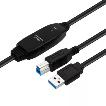 Cabo ativo USB3.0 A-B 7m M-M preto Microconnect 5 Gbit/s