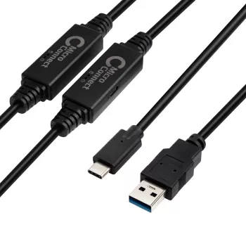 Cabo USB Microconnect USB3.1CA10AMP USB 3.2 Gen 1 (3.1 Gen 1) 10 m USB C USB A preto