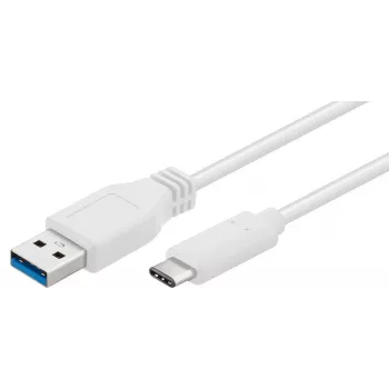 Cabo USB Microconnect USB3.1CA1W USB 3.2 Gen 1 (3.1 Gen 1) 1 m USB A USB C branco