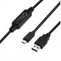 Cabo USB Microconnect USB3.1CA5AMP USB 3.2 Gen 1 (3.1 Gen 1) 5 m USB C USB A preto
