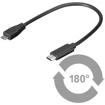 Microconnect USB3.1CAMB02 Cabo USB USB 2.0 0,2 m Micro-USB B USB C preto