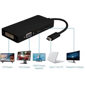 Microconnect USB3.1CCOM10 Adaptador gráfico USB 3840 x 2160 píxeis preto