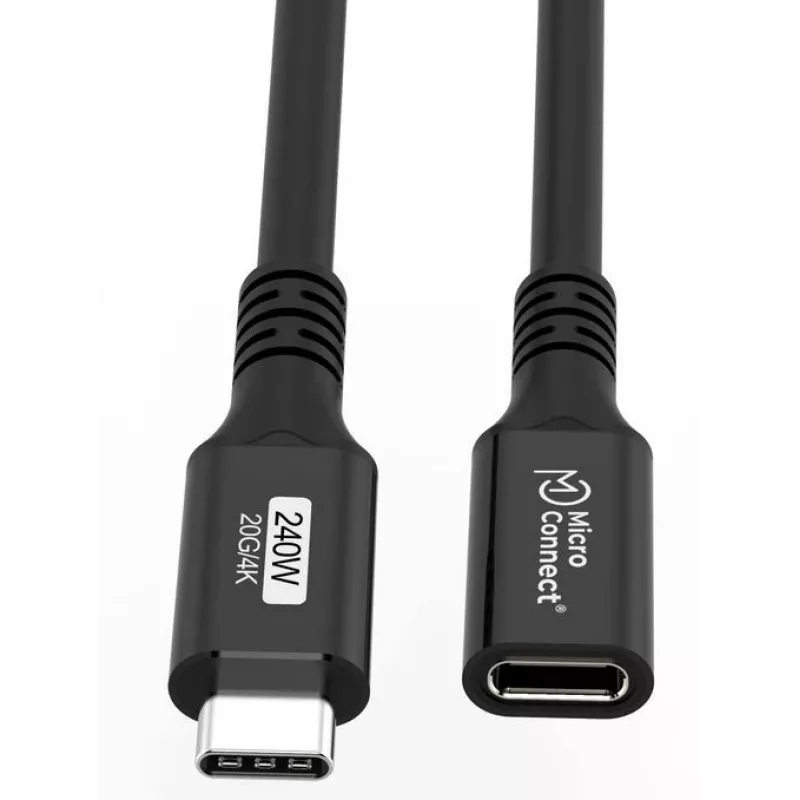 Cabo USB Microconnect USB3.2CC1.5EX USB4 Gen 2x2 1,5 m USB-C preto