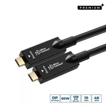 Cabo USB Microconnect USB3.2CC12OP USB 3.2 Gen 2 (3.1 Gen 2) 12,5 m USB-C preto
