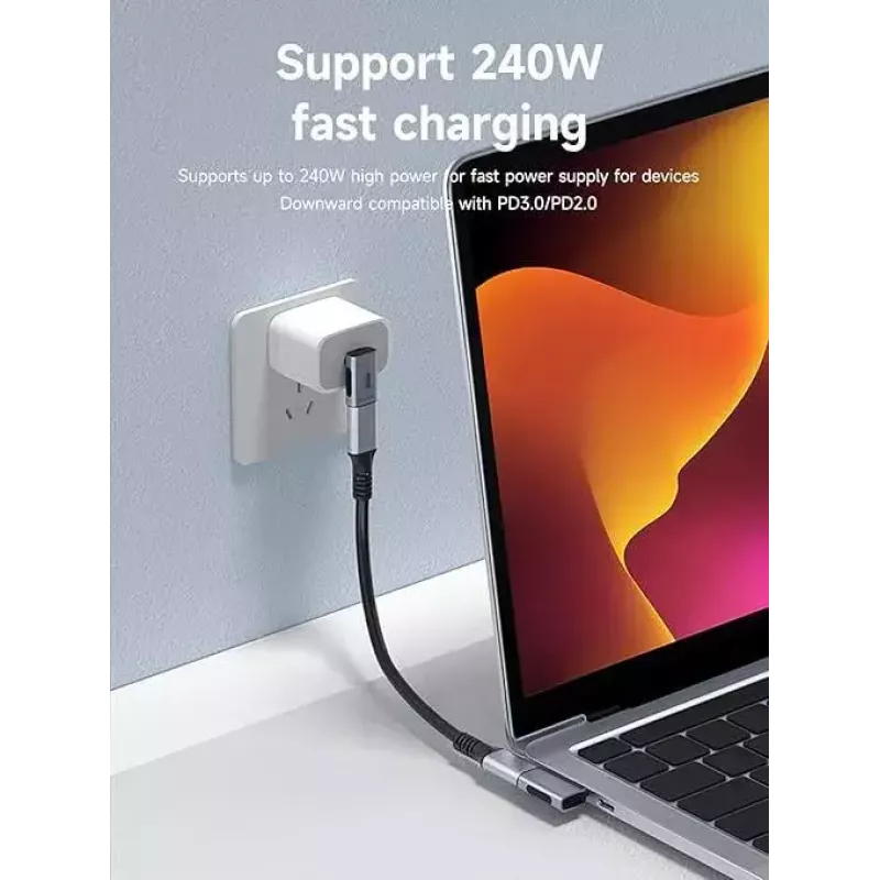 MicroConnect Premium USB4 USB-C adaptador angular, 40 Gbps, 240 W (USB4-CCFA-240W)