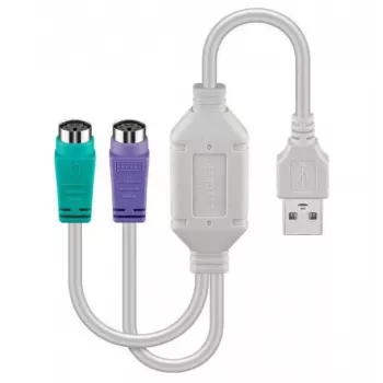 Cabo PS/2 Microconnect USBA2XPS2 0,3 m 2x Mini-DIN 6 pinos USB A branco