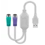 Cabo PS/2 Microconnect USBA2XPS2 0,3 m 2x Mini-DIN 6 pinos USB A branco