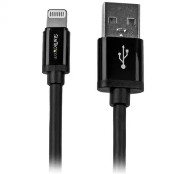 Cabo StarTech.com USB para Lightning 2 m (6 ft.) – Cabo de carregamento longo para iPhone / iPad / iPod – Cabo Lightning para USB – Certificado Apple MFi – preto