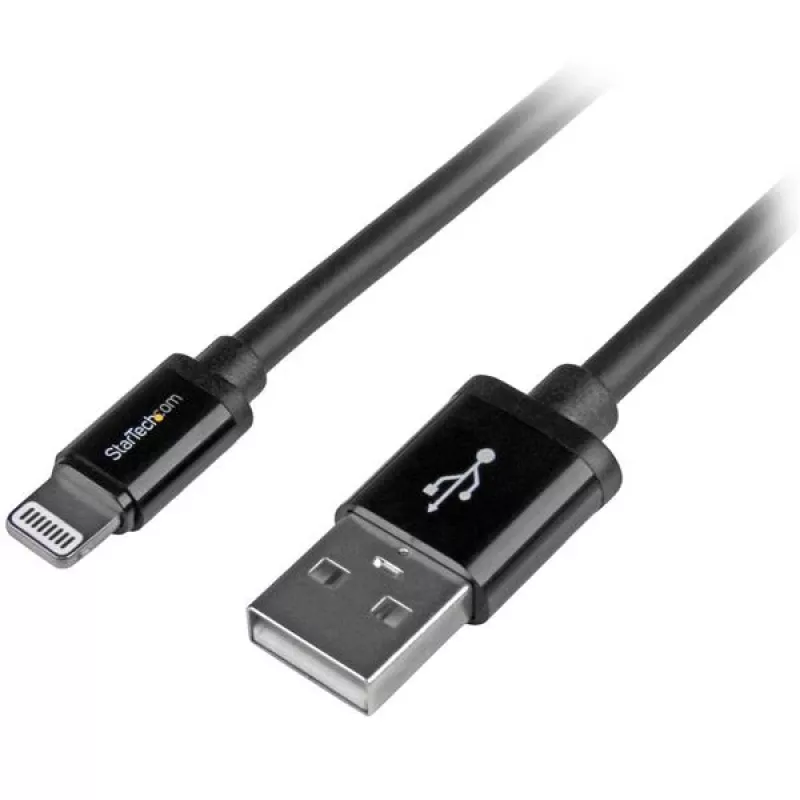 Cabo StarTech.com USB para Lightning 2 m (6 ft.) – Cabo de carregamento longo para iPhone / iPad / iPod – Cabo Lightning para USB – Certificado Apple MFi – preto