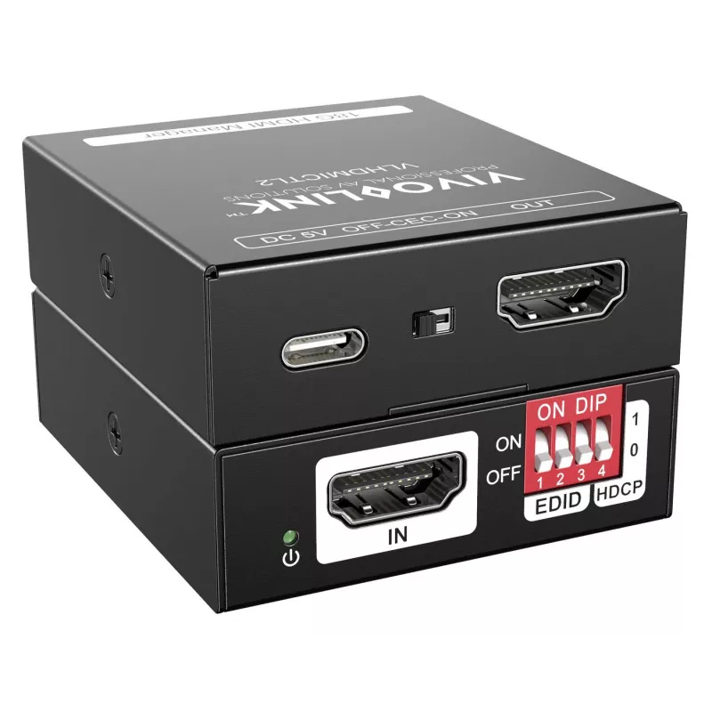 Vivolink VLHDMICTL2 emulador EDID 3840x2160 18 Gbit/s preto
