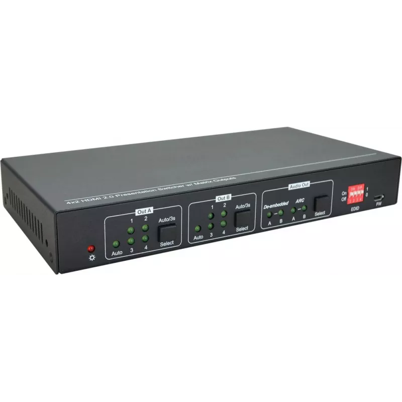 Vivolink VLHDMIMAT4X2RS comutador matriz comutador matriz com escalonamento 7,5 W