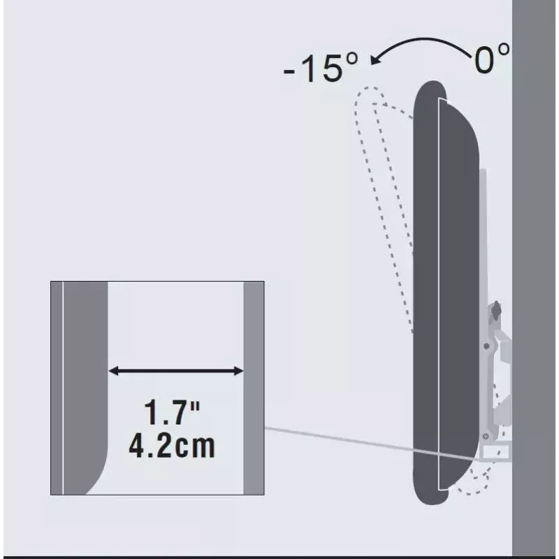 Vivolink VLMW4065T suporte de parede grande inclinável, máx. 65 kg, VESA de 200x200 a 600x400 mm, preto