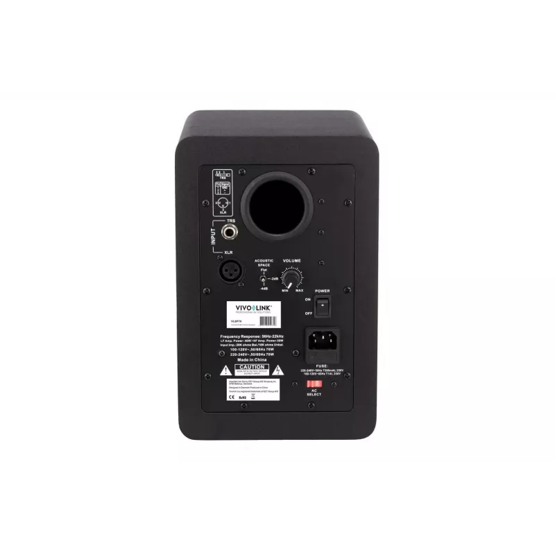 Coluna Vivolink VLSP70 2 vias preta com fios 50 W