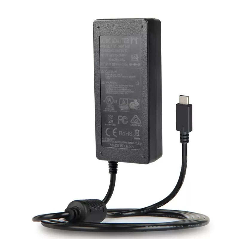VivoLink VLUSBCPWR100 carregador USB-C PD de 100 W, cabos de alimentação UE e Reino Unido