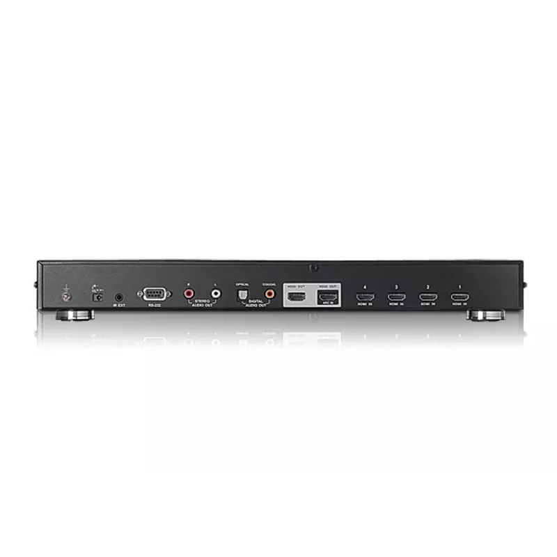 ATEN VS482 comutador HDMI Dual View de 4 portas, 4x entrada HDMI / 2x saída HDMI, 3D, ARC, RS-232, montável em rack, até 1920 x 1200, metal, preto
